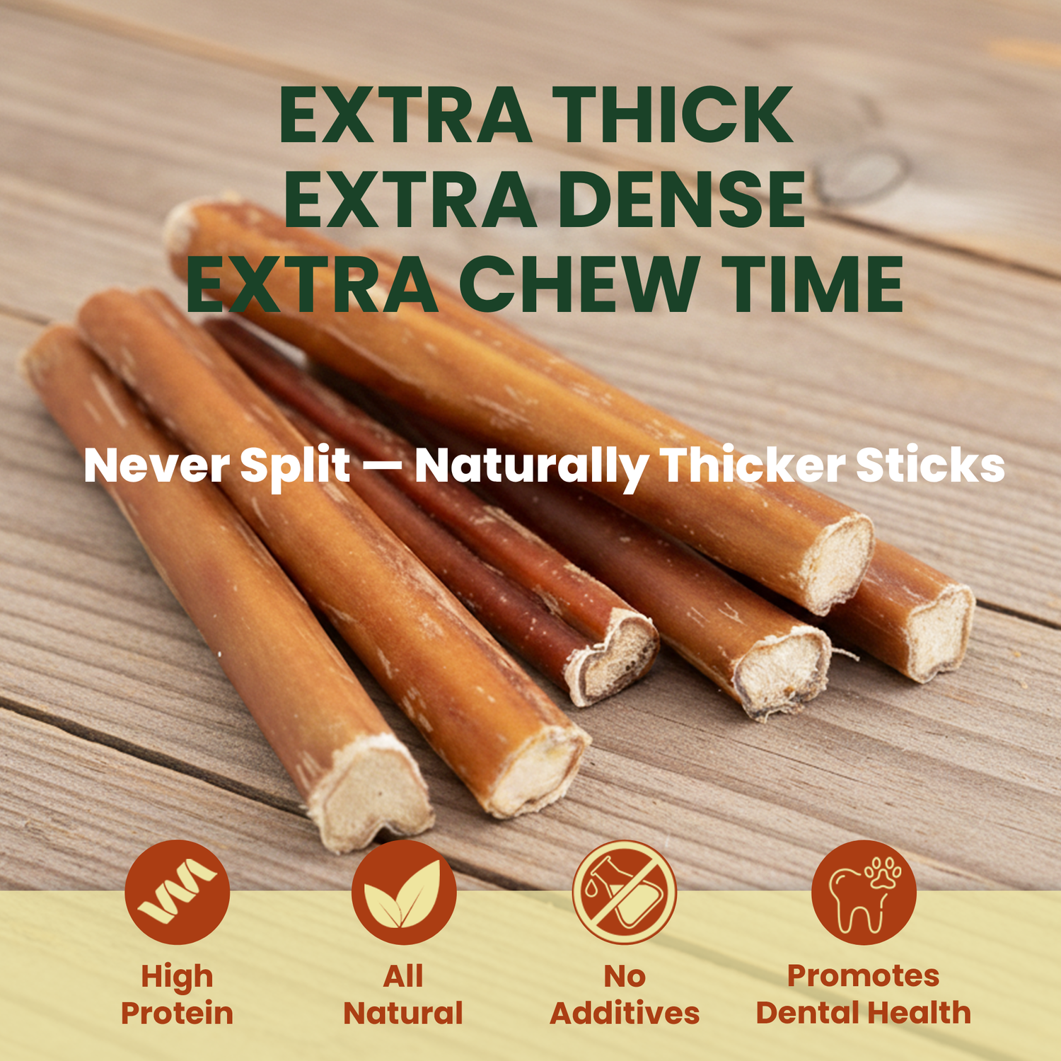 2 Pack 12" Jumbo Beef Bully Sticks