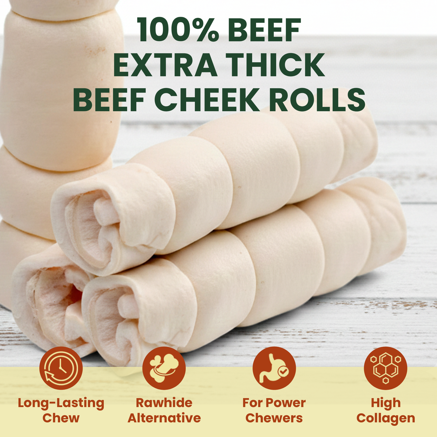 4 Pack 6" Beef Cheek Roll Mega